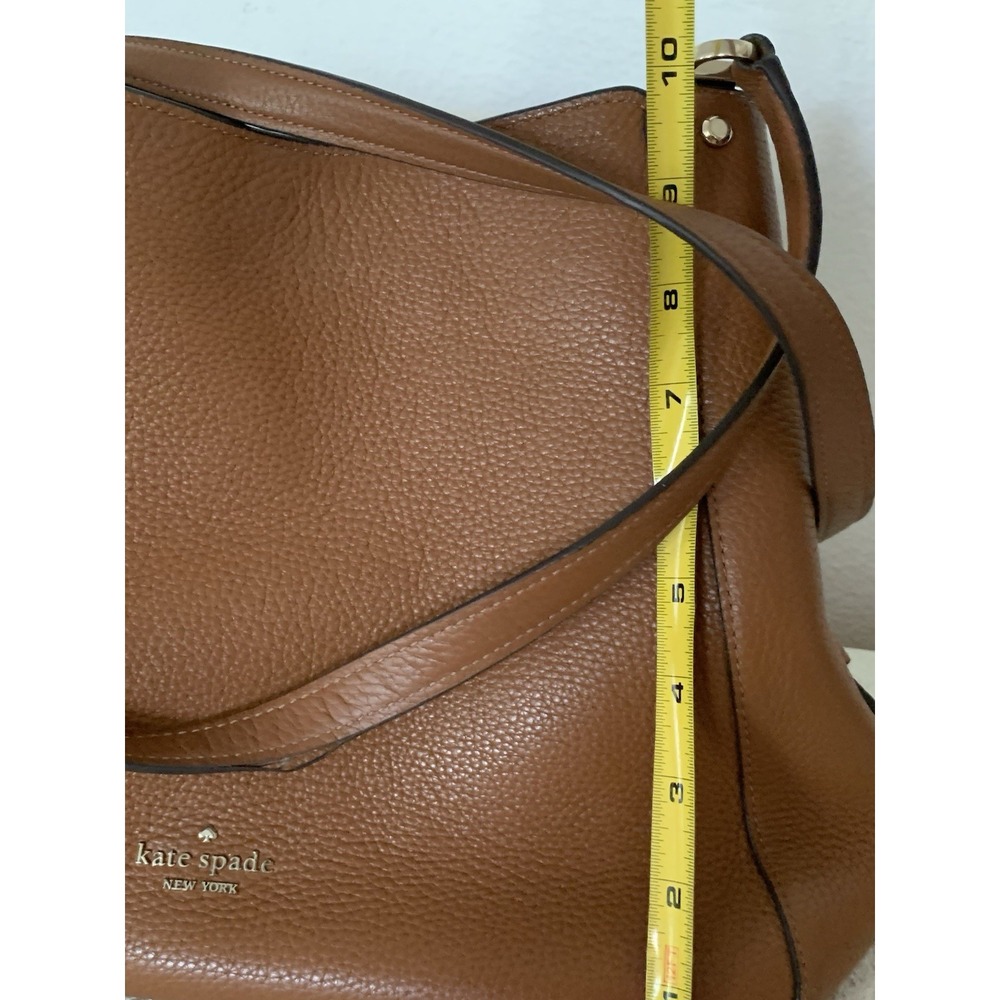 KATE SPADE NEW YORK BROWN PEBBLED SHOULDER BAG & WALLET GOLD HARDWARE FOR WOMEN - Picture 10 of 11